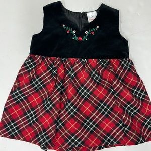 Hanna Andersson plaid flannel velvet embroidered holiday dress size 70